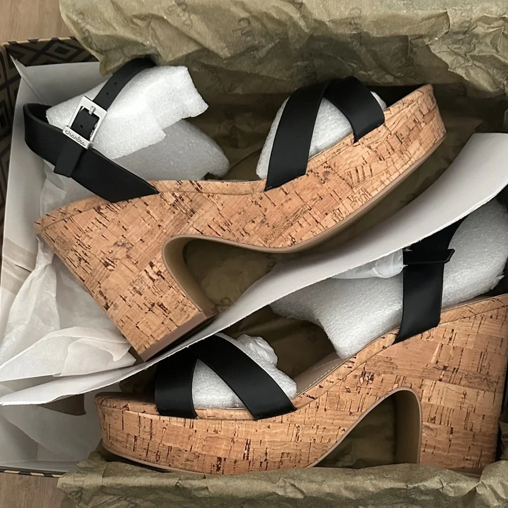 Charles by Charles David Black Cork Platform Heels - Picture 4 of 4